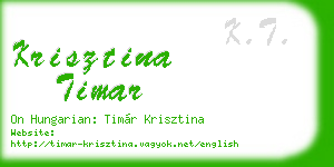 krisztina timar business card