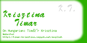 krisztina timar business card